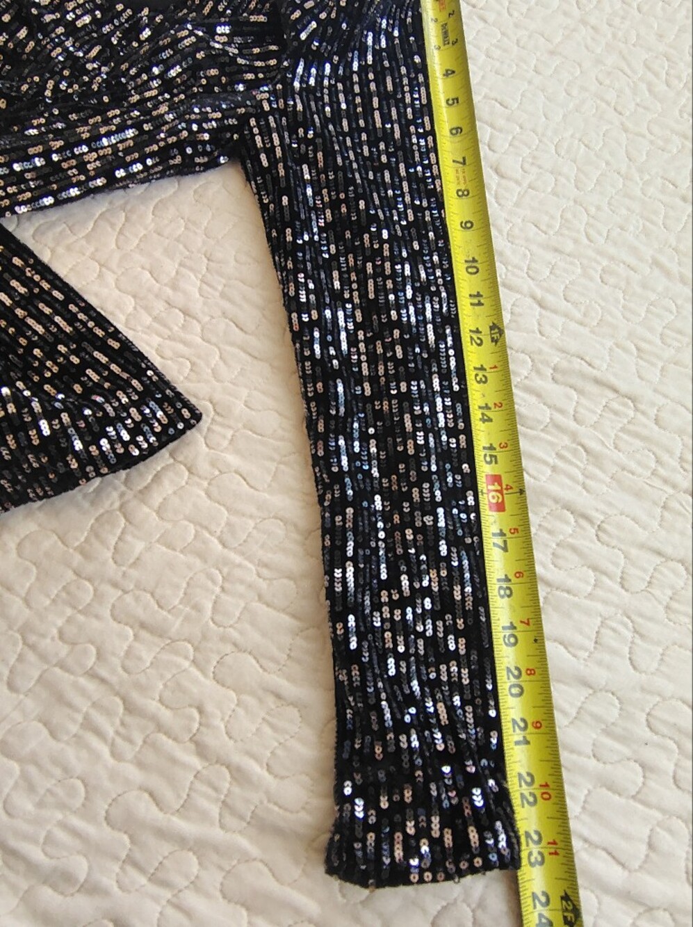 o.p.t Black Sequin Mini Dress Long Sleeve Wrap Front V-Neck Size XS - Picture 8 of 11